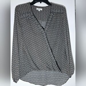 Max Studio Long Sleeve Sheer Blouse size Medium Beautiful Floral Top